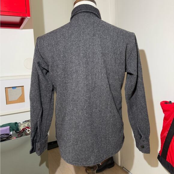 Engineered Garments - Dark Grey Block Herringbone WoolCPO Shirt - Picture 4 of 7